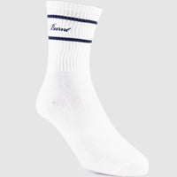 Track Crew Sock - White & Navy