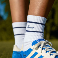 Track Crew Sock - White & Navy