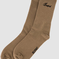 Headline Crew Sock - Brown
