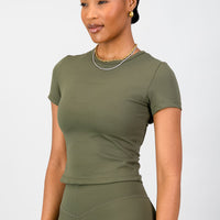 Olivia Fitted Tee - Olive