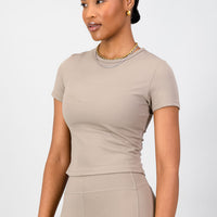Olivia Fitted Tee - Cashew