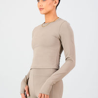 Olivia Fitted Long Sleeve - Cashew