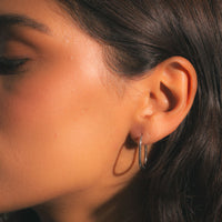 Thin Oval Hoops - Silver